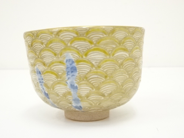 未使用品　九谷焼　長谷川紀代　菓子鉢　茶器　供箱 道具 ] - 道具 九谷焼 長谷川紀代造 つくし文茶碗（共箱） | ネット